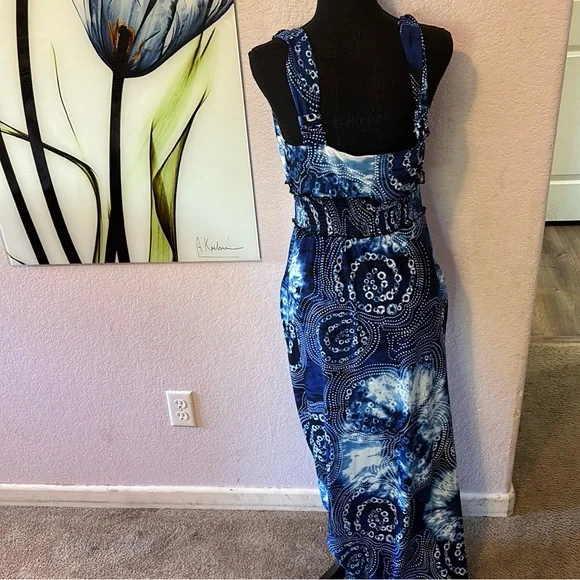 blue maxi dress with pockets size 12 - Picture 5 of 8